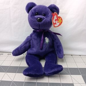 Ty Beanie Babies Princess Diana Beanie Baby Purple White Rose 1997 Retired Plush